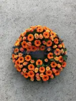 Gerbera-Rosen Kranz voll