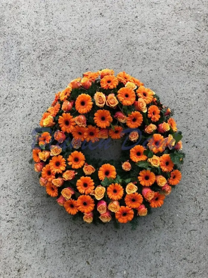 Gerbera-Rosen Kranz voll