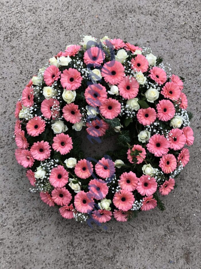 Gerbera-Rosen Kranz voll