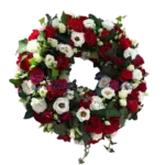 Urnenkranz Rosen/Lisianthus