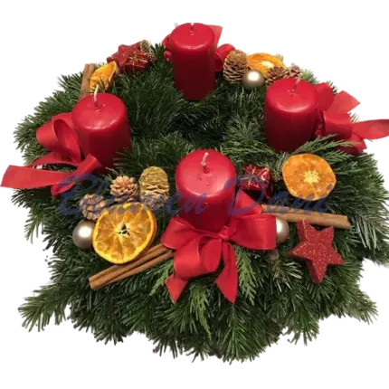 Adventskranz_Rot