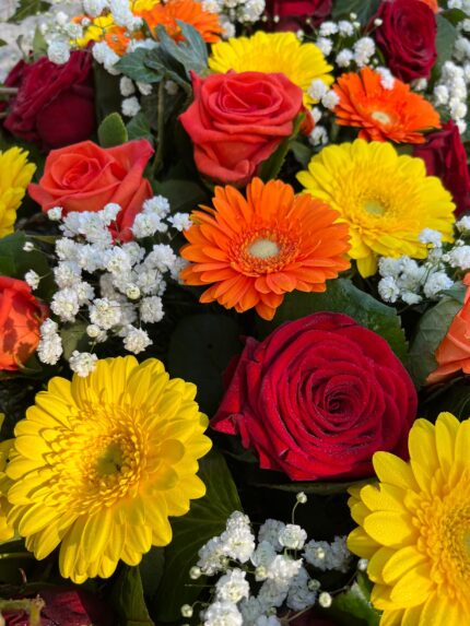 Biedermeier Kranz Rosen/Gerbera